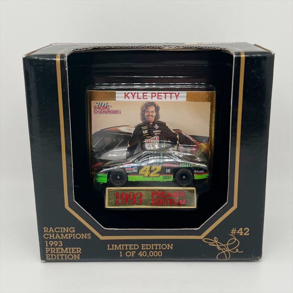 Racing Champions 1993 Premier Edition Nascar Kyle Petty #42 Car, Card & Stand